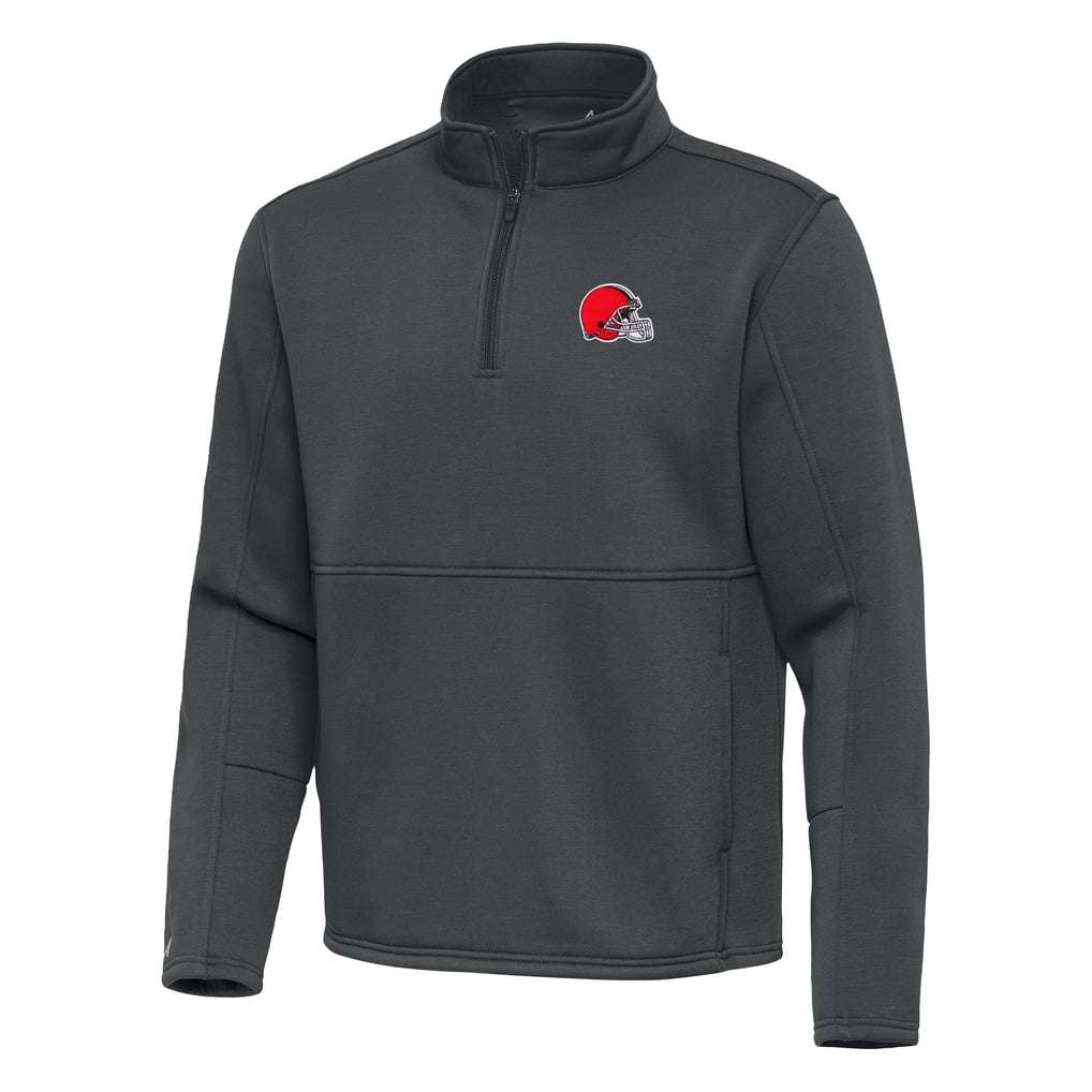 Cleveland Browns Antigua Twist Quarter-Zip Pullover Jacket - Pewter