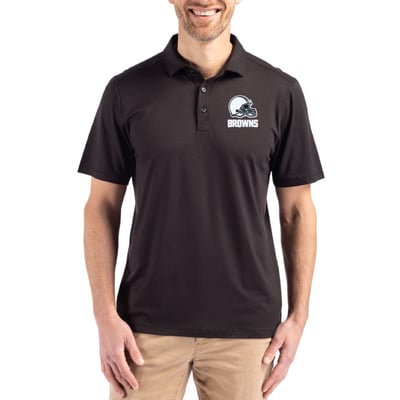 Cleveland Browns Cutter & Buck Coastline Epic Comfort Eco Recycled Polo - Black