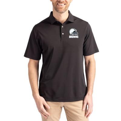Cleveland Browns Cutter & Buck Virtue Eco Pique Recycled Polo - Black
