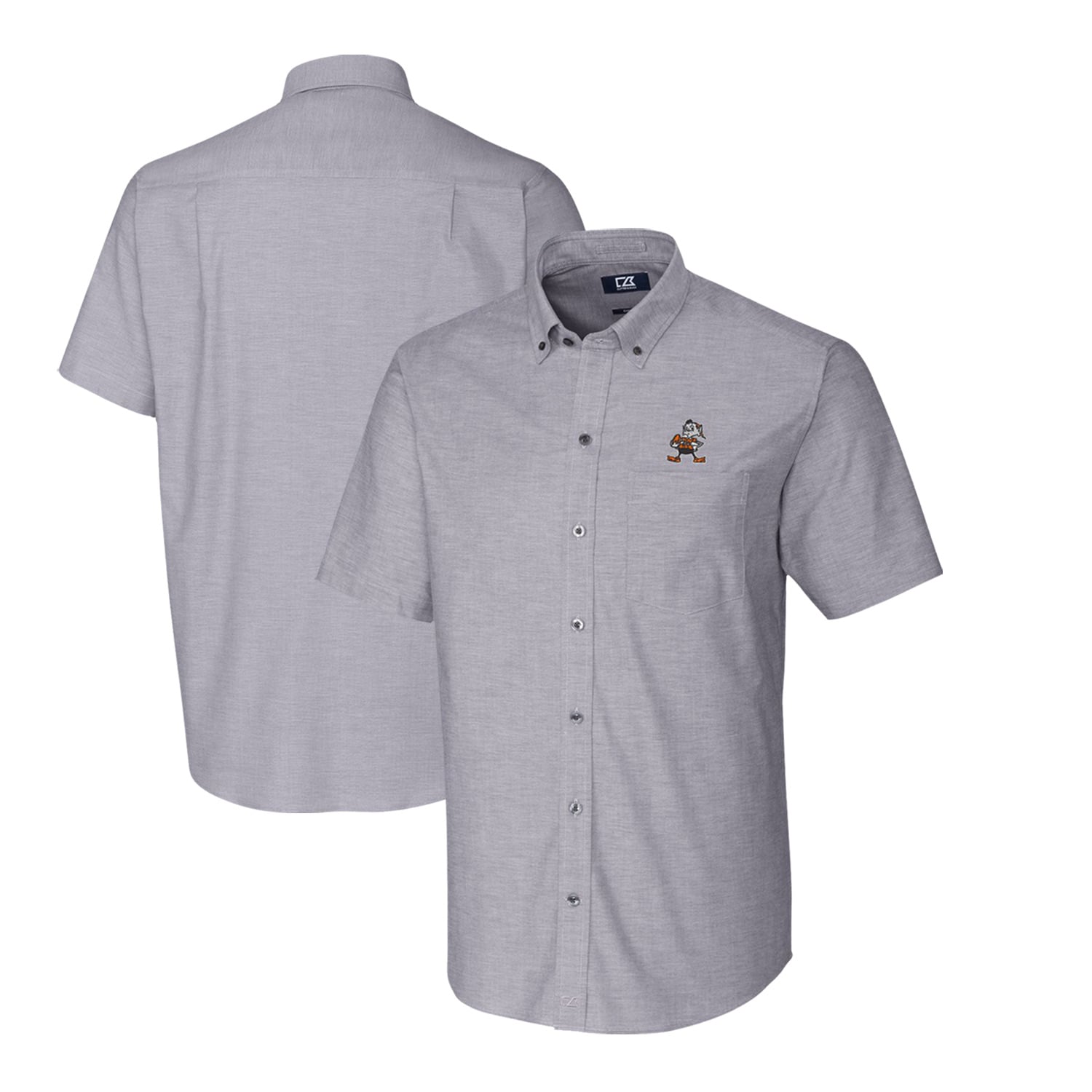 Men's Cutter & Buck Charcoal Cleveland Browns Throwback Logo