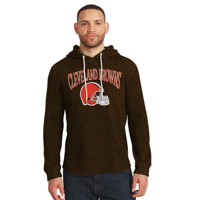 Cleveland Browns Darius Rucker Collection by Fanatics Waffle Knit Hooded Tri-Blend Long Sleeve T-Shirt - Brown