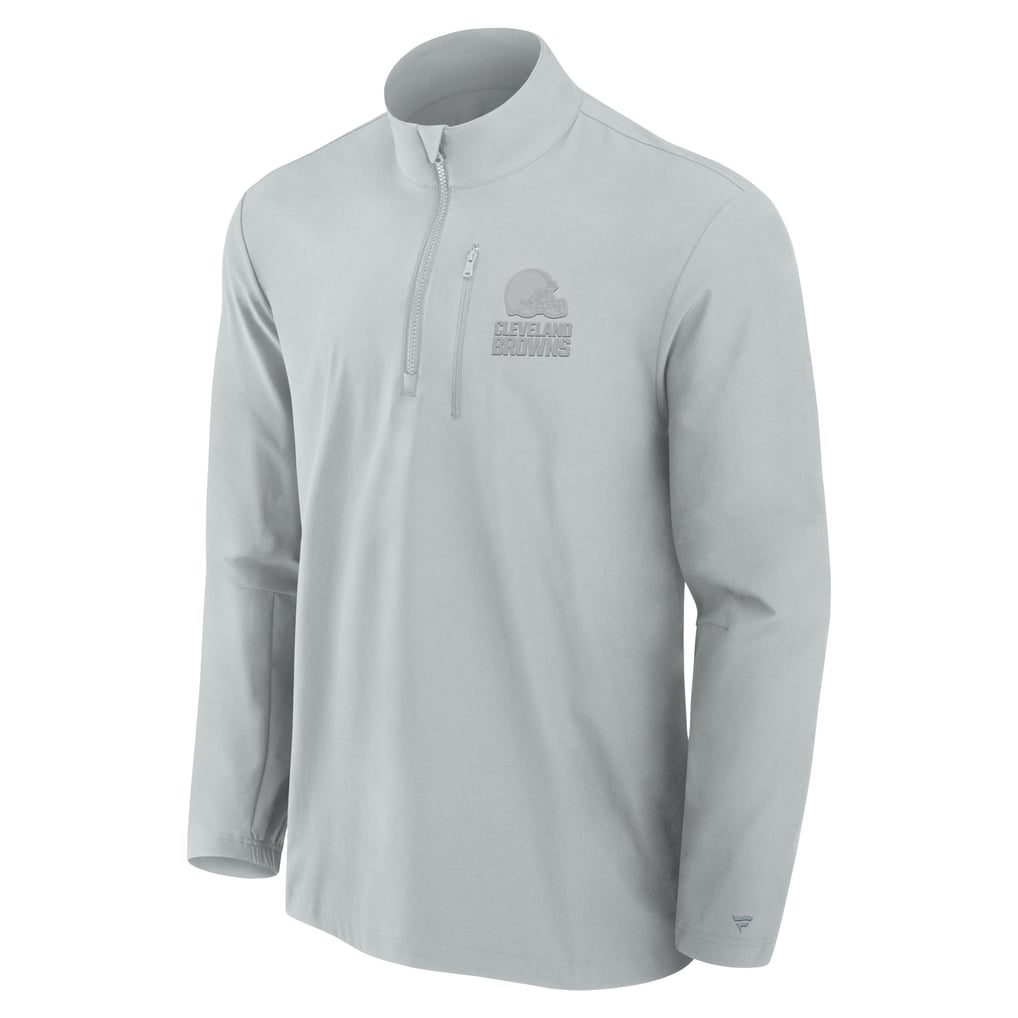 Cleveland Browns Fanatics Front Office Micro Tonal Quarter-Zip Pullover - Gray