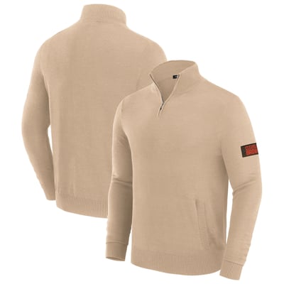 Cleveland Browns J. Palmer Franchise Quarter-Zip Sweater - Tan