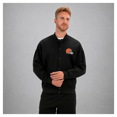 Cleveland Browns Levelwear Prime Luxe Signature Tri-Blend Bomber Jacket - Black