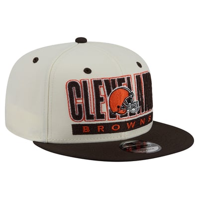 Cleveland Browns New Era Classic 9FIFTY Snapback Hat - Cream/Brown