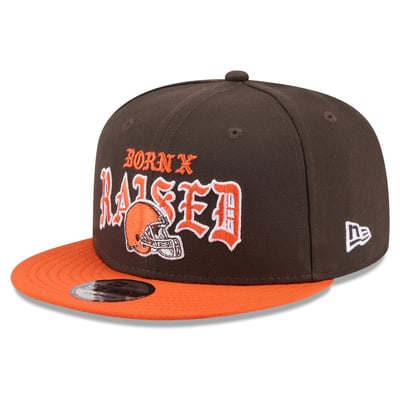 Cleveland Browns New Era x Born x Raised 9FIFTY Snapback Hat - Brown/Orange