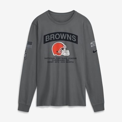  Cleveland Browns Nike 2026 Salute to Service Long Sleeve T-Shirt - Gray
