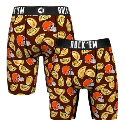  Cleveland Browns Rock Em Pierogis Boxer Briefs - Orange