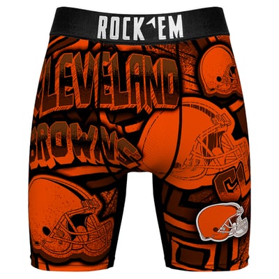  Cleveland Browns Rock Em Sketched Out Boxer Briefs - Orange