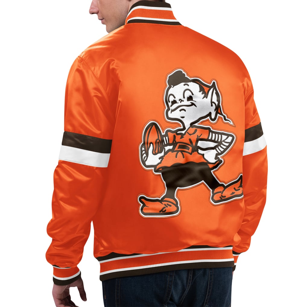Cleveland Browns Starter Gridiron Classics Home Game Satin Full-Snap Varsity Jacket - Orange