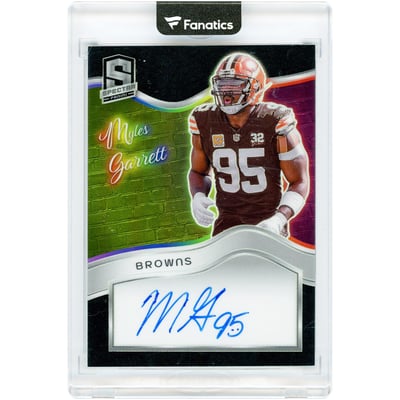Myles Garrett Cleveland Browns Autographed 2024 Panini Spectra Colorgraphs #CG-MGT #14/35 Card