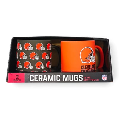 Cleveland Browns Pegasus Two-Piece 16oz. Home & Away Soft Touch Ceramic Mug Set