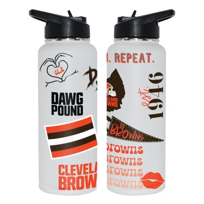Cleveland Browns The Memory Company 34oz. Loco Stainless Steel Quencher Bottle
