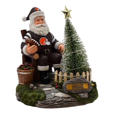 Cleveland Browns The Memory Company Santa Figurine with LED Tree