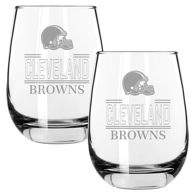 Cleveland Browns The Memory Company Two-Piece 15oz. Classic Crew Stemless Wine Glass Set