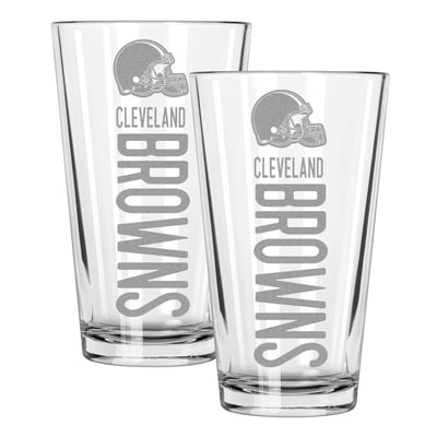 Cleveland Browns The Memory Company Two-Piece 16oz. Pinnacle Pint Glass Set
