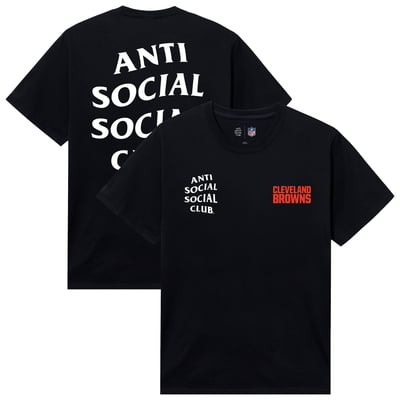 Cleveland Browns AntiSocialSocialClub x NFL Unisex Snap T-Shirt - Black