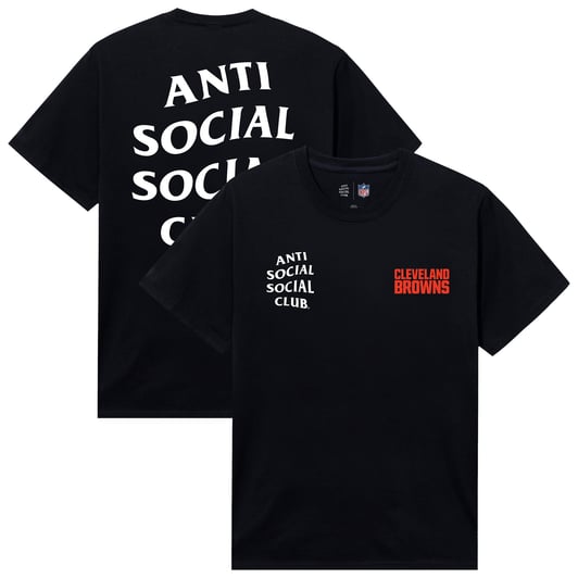 Cleveland Browns AntiSocialSocialClub x NFL Unisex Snap T-Shirt - Black