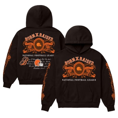 Cleveland Browns Born x Raised Unisex Crest Hoodie - Brown