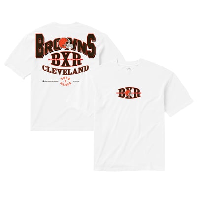 Cleveland Browns Born x Raised Unisex Block Letter T-Shirt - White