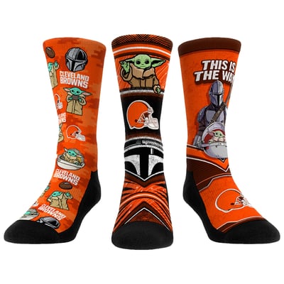  Cleveland Browns Rock Em Unisex 3-Pack Mandalorian Crew Socks