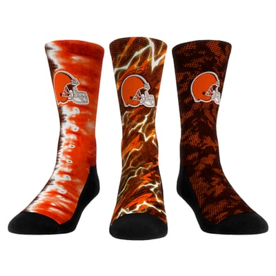 Cleveland Browns Rock Em Unisex Team Tones Three-Pack Crew Socks
