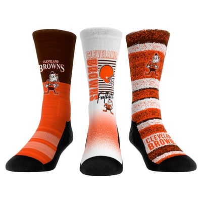  Cleveland Browns Rock Em Unisex Throwback Three-Pack Crew Sock Set - 
