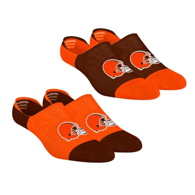 Cleveland Browns Rock Em Unisex Two-Pack Team Color No Show Socks