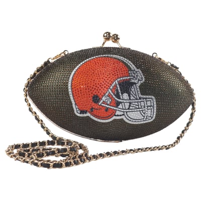 Cleveland Browns Cuce Women's Team Color Crystal Football Purse