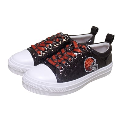  Cleveland Browns FABGATING by Cuce Women's Team Sequin Sneakers - Brown