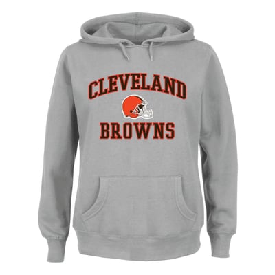 Cleveland Browns Fanatics Women's Plus Size Heart & Soul Hoodie - Heather Gray