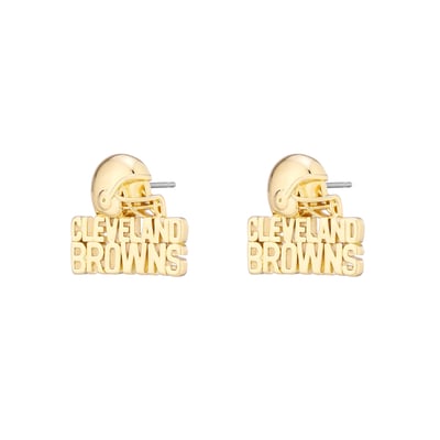  Cleveland Browns LUV AJ Women's Logo Stud Earrings - Gold