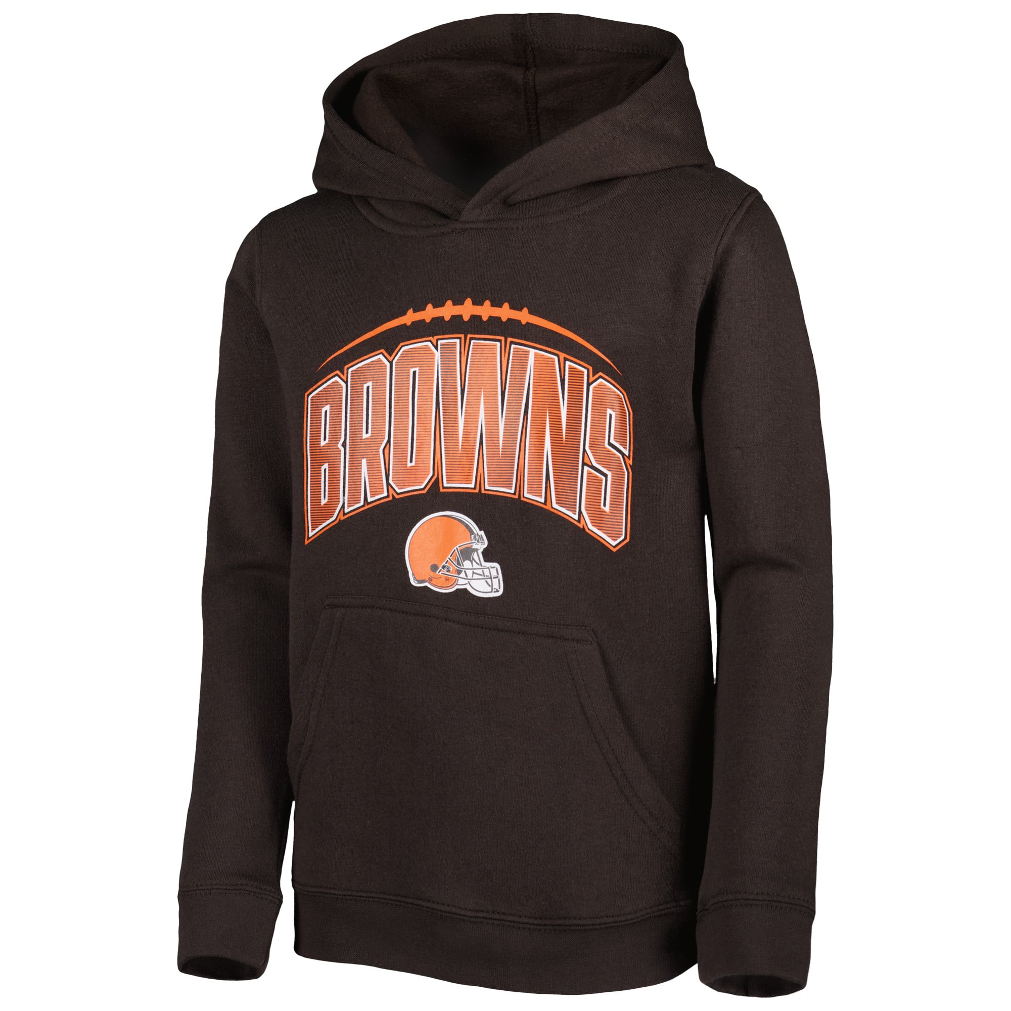 Youth Cleveland Browns Brown/Heather Gray Double Up Pullover