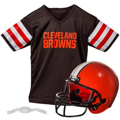 Cleveland Browns Franklin Sports Youth NFL Deluxe Helmet & Jersey Set - Brown
