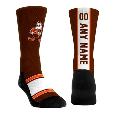  Cleveland Browns Rock Em Youth Throwback Jersey Custom Crew Socks - Brown