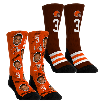 Jerry Jeudy Cleveland Browns Rock Em Youth Player Football Guy Two-Pack Crew Sock Set