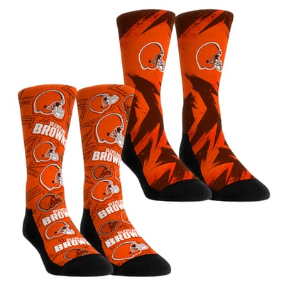  Cleveland Browns Rock Em Youth Game Day Two-Pack Crew Sock Set - Orange