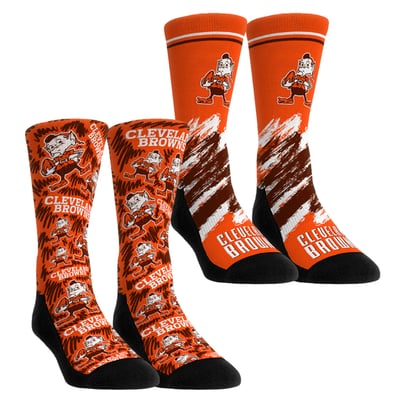  Cleveland Browns Rock Em Youth Throwback Two-Pack Crew Socks Set - Orange