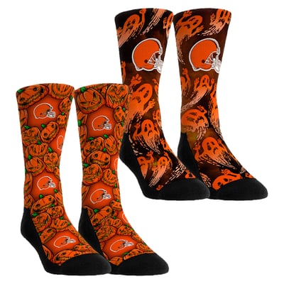 Cleveland Browns Rock Em Socks Youth Halloween Crew Socks 2-Pack Set