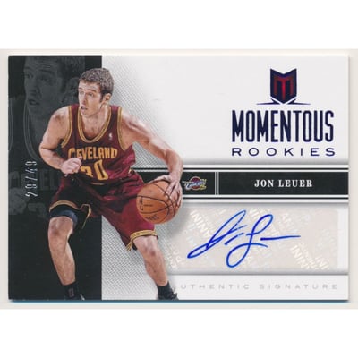 2012-13 Momentum Momentous Rookies Autographs Blue #39 Jon Leuer