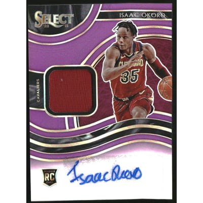 2020-21 Select Rookie Jersey Autographs Prizms Purple #3 Isaac Okoro