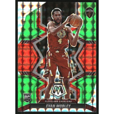 2021-22 Panini Mosaic Mosaic Choice Red and Green #201 Evan Mobley