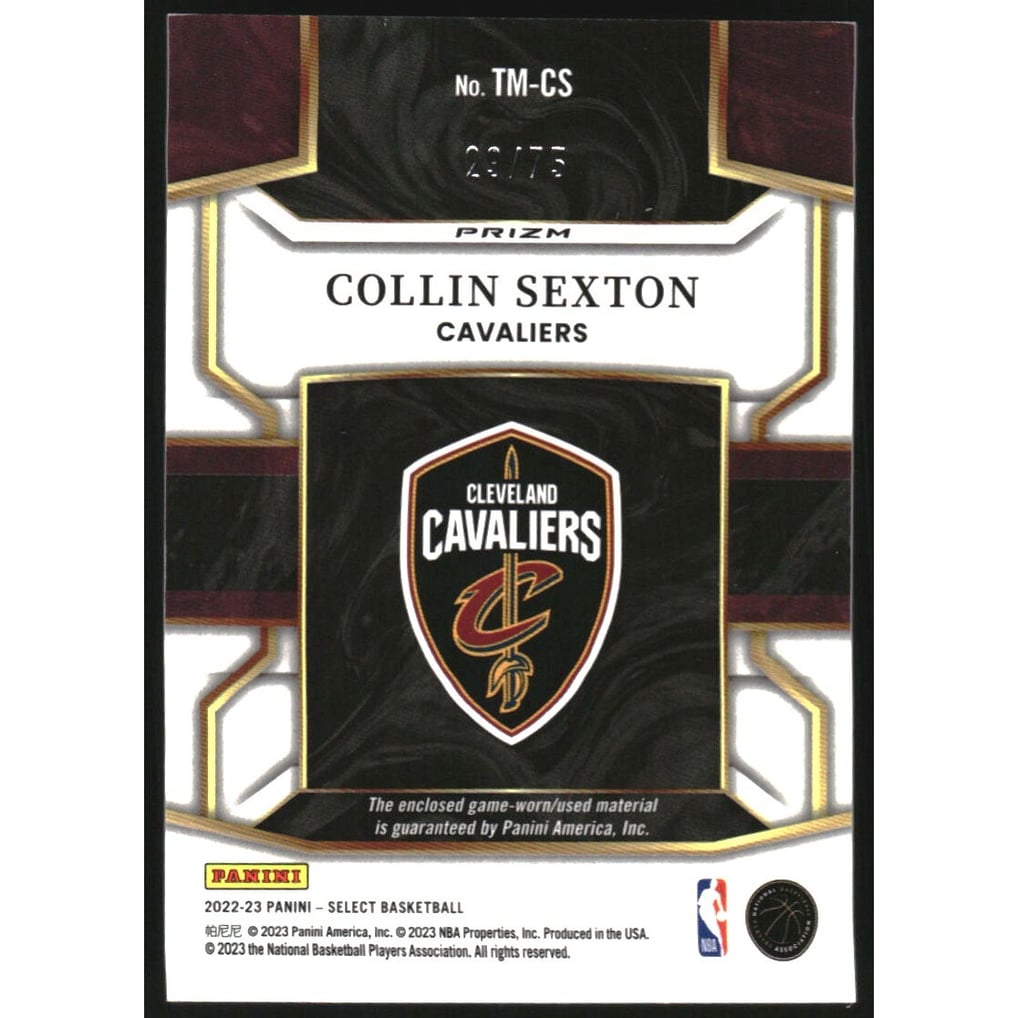2022-23 Select Throwback Memorabilia Blue Prizms #19 Collin Sexton