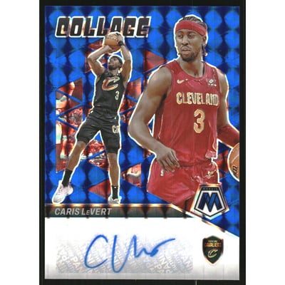 2023-24 Panini Mosaic Collage Autographs Mosaic Blue #17 Caris LeVert