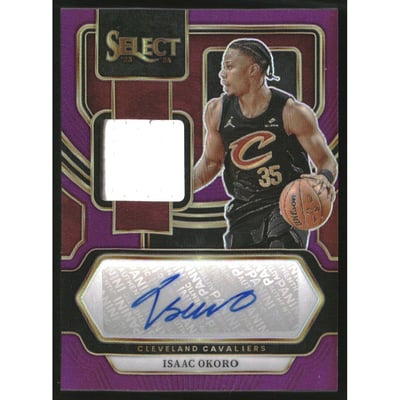 2023-24 Select Autographed Memorabilia Purple Prizms #28 Isaac Okoro