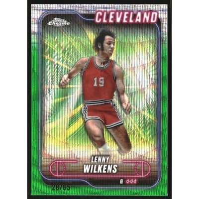 2024-25 Topps Chrome Green Wave Refractors #14 Lenny Wilkens