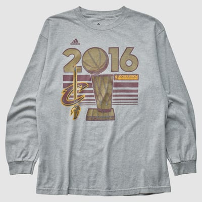 Cleveland Cavaliers Adidas 2016 Long Sleeve T-shirt - Heather Gray - M by Fanatics Real Vintage