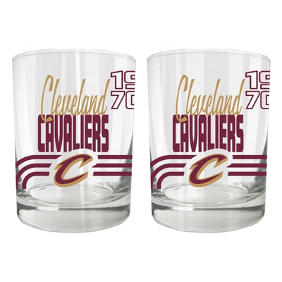 Cleveland Cavaliers Two-Piece 12oz. Heritage Rocks Glass Set