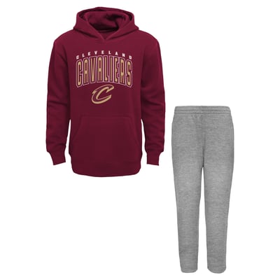Cleveland Cavaliers Outerstuff Infant Step By Step Hoodie & Pants Set - Wine/Gray