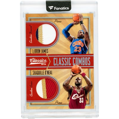 LeBron James & Shaquille O'Neal Cleveland Cavaliers 2009-10 Panini Classics Dual Tri-Color Game Used Relics #2 #5/25 Card